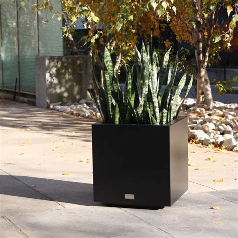 veradek metallic cube galvanized steel planter box|Veradek Block Series Long Box Planter .